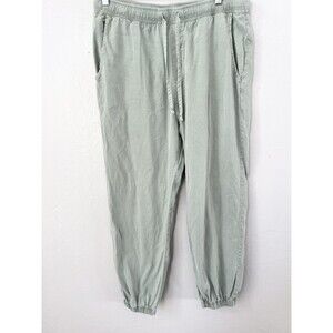 Cloth & Stone Anthropologie  Jogger Pull On Green Tencel Size Large Drawstring